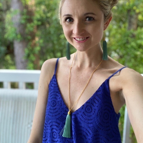 NWT Earring & Necklace Set in Teal and Gold. Beautiful for Fall! - Picture 4 of 7